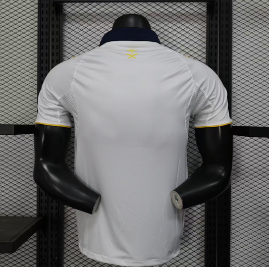 Back view of Riyadh Third Kit 25/26 official Al Nassr jersey, featuring a modern white design with navy accents.
