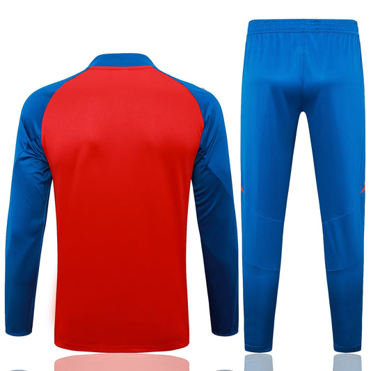 Spain 1/4 Zip Tracksuit Set Red/Blue/White