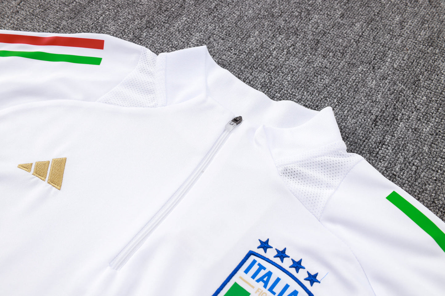 Italy 1/4 Zip Tracksuit Set White/Azure/Navy