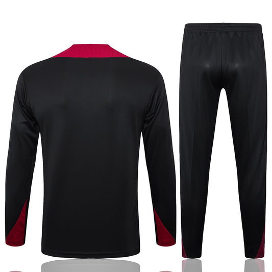 PSG 1/4 Zip Tracksuit Set Black/Red