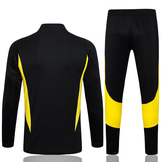 Juventus 1/4 Zip Tracksuit Set Black/Yellow/White