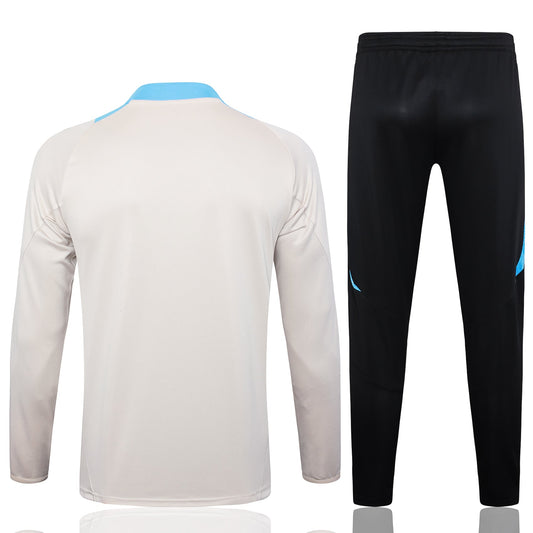 Argentina 1/4 Zip Tracksuit Set Beige/Electric-Blue/Black