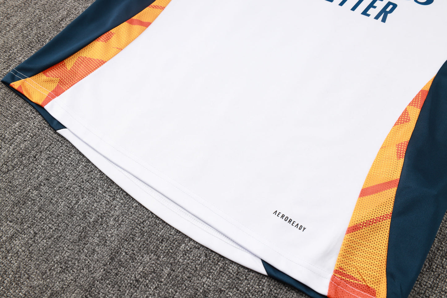 Real Madrid 1/4 Zip Tracksuit Set White/Yellow/Navy