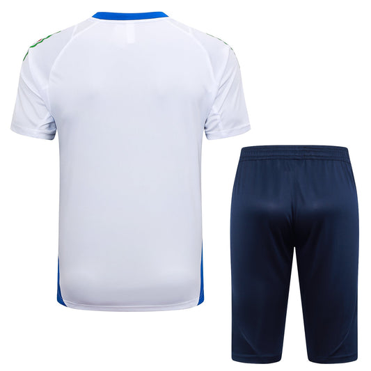 Italy Training Kit (3/4 Pants) - White/Azure/Navy