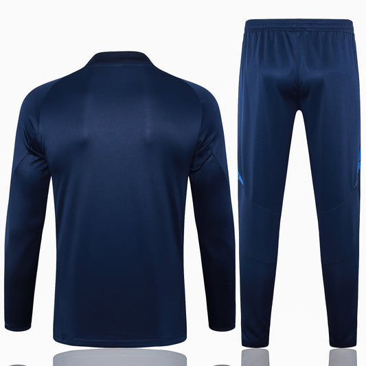 Italy 1/4 Zip Tracksuit Set Navy/Azure