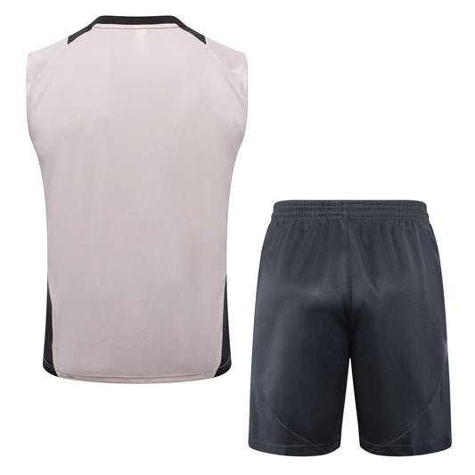 Real Madrid Sleeveless Training Kit - Beige/Black/Grey