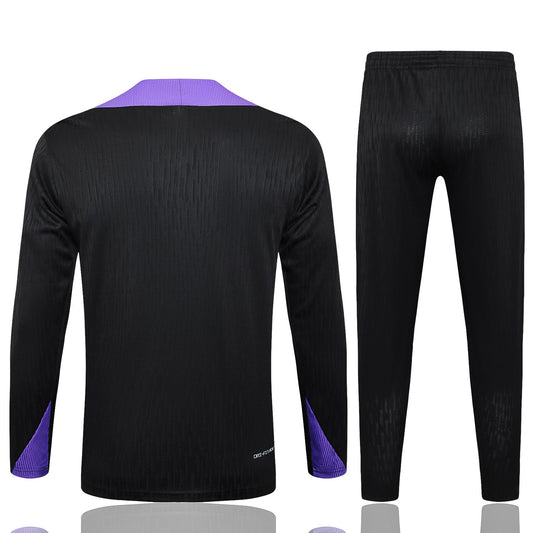 PSG 1/4 Zip Tracksuit Set Black/Purple/Pink