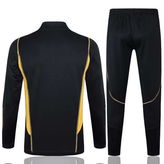 Argentina 1/4 Zip Tracksuit Set Black/Gold