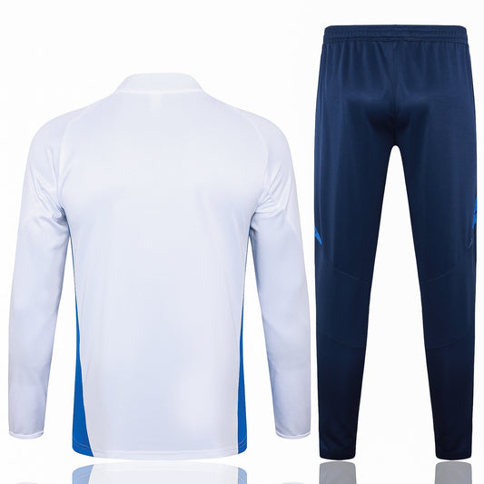 Italy 1/4 Zip Tracksuit Set White/Azure/Navy