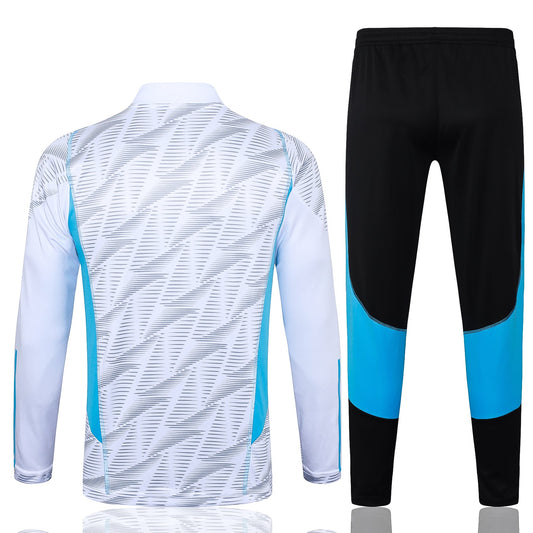 Argentina 1/4 Zip Tracksuit Set White/Electric-Blue/Black