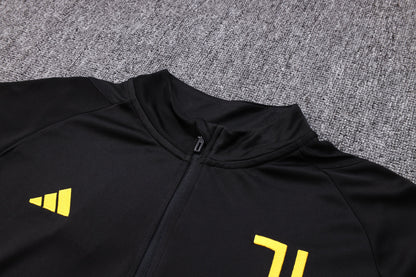 Juventus 1/4 Zip Tracksuit Set Black/Yellow/White