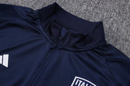 Italy 1/4 Zip Tracksuit Set Navy/White