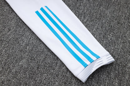 Argentina 1/4 Zip Tracksuit Set White/Electric-Blue/Black
