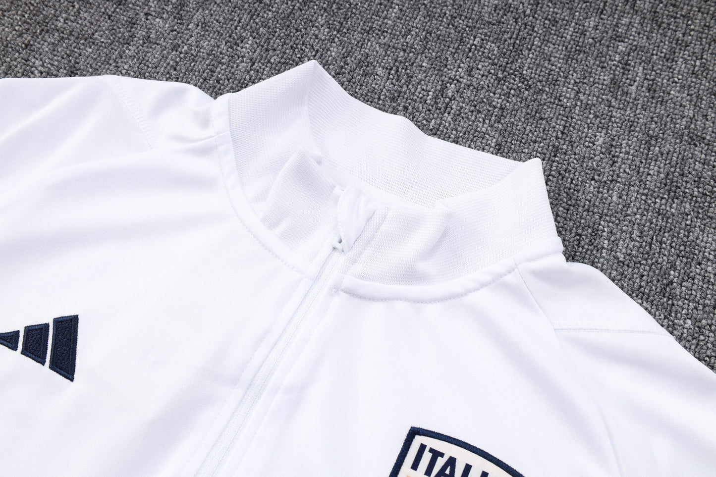 Italy 1/4 Zip Tracksuit Set White/Navy
