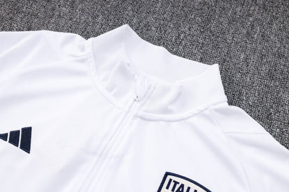 Italy 1/4 Zip Tracksuit Set White/Navy