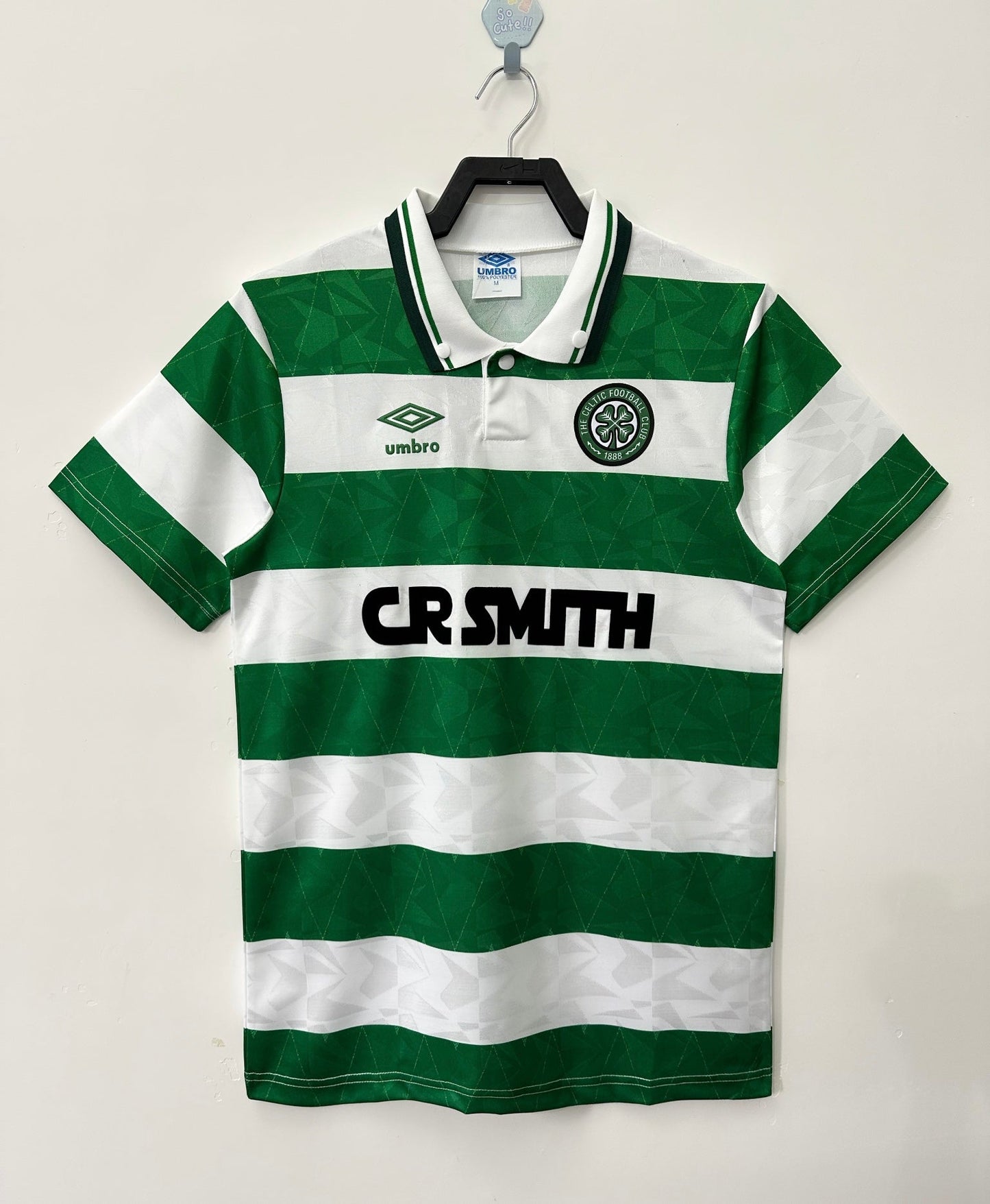 Celtic 1989/91 Home Kit – Vintage Authentic Green-and-White Hoops Jersey