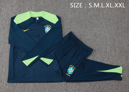 Brazil 1/4 Zip Tracksuit Set Navy/Mint