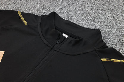 Argentina 1/4 Zip Tracksuit Set Black/Gold