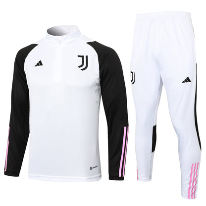 Juventus 1/4 Zip Tracksuit Set White/Pink/Black