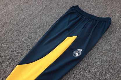 Real Madrid 1/4 Zip Tracksuit Set White/Navy/Yellow