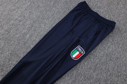 Italy 1/4 Zip Tracksuit Set White/Navy
