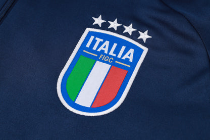 Italy 1/4 Zip Tracksuit Set Navy/Azure