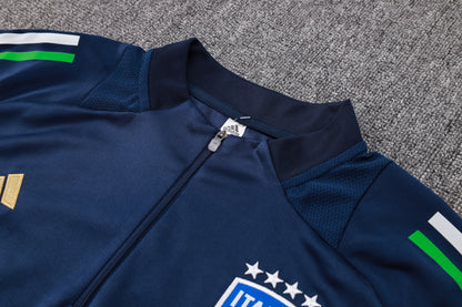 Italy 1/4 Zip Tracksuit Set Navy/Azure