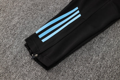Argentina 1/4 Zip Tracksuit Set Black/Electric-Blue/Gold