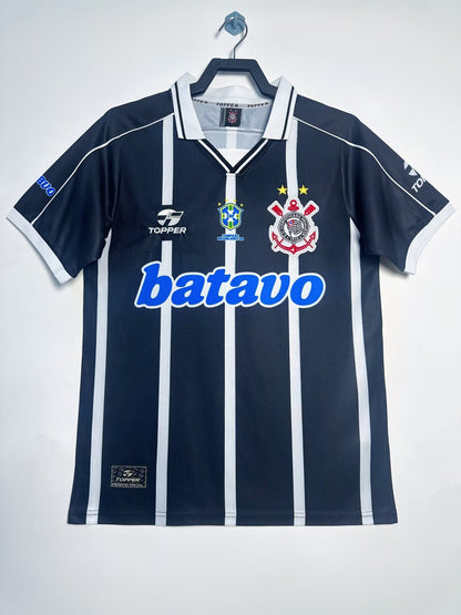 Alt Text: Corinthians Retro Jersey 1999/00 Away Shirt – Vintage Brazilian Football Kit