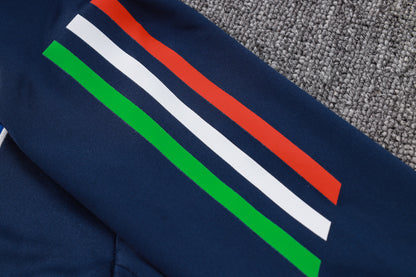 Italy 1/4 Zip Tracksuit Set Navy/Azure