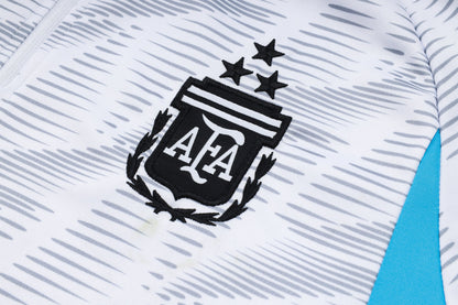 Argentina 1/4 Zip Tracksuit Set White/Electric-Blue/Black