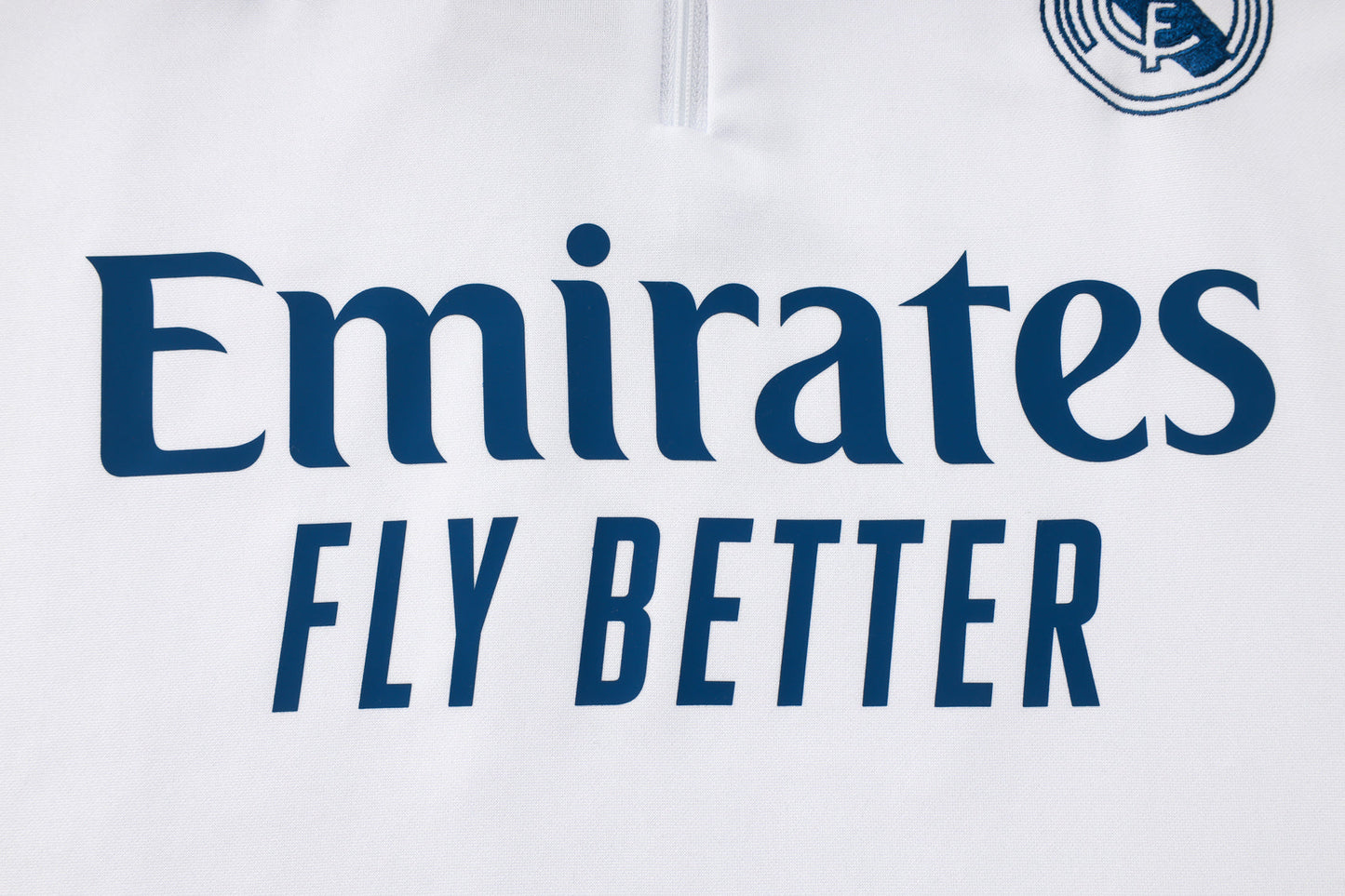 Real Madrid 1/4 Zip Tracksuit Set White/Yellow/Navy