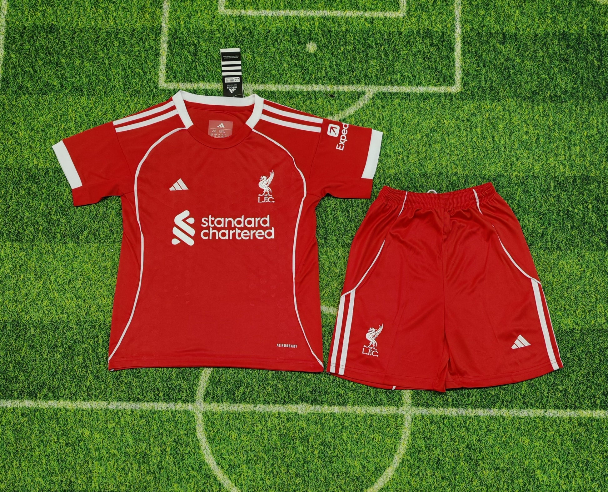 Liverpool 2025/26 Kids Home Jersey - Front View Official Shirt