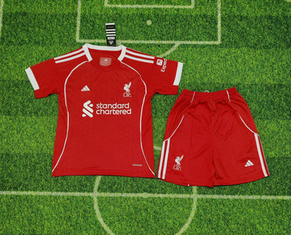 Liverpool 2025/26 Kids Home Jersey - Front View Official Shirt