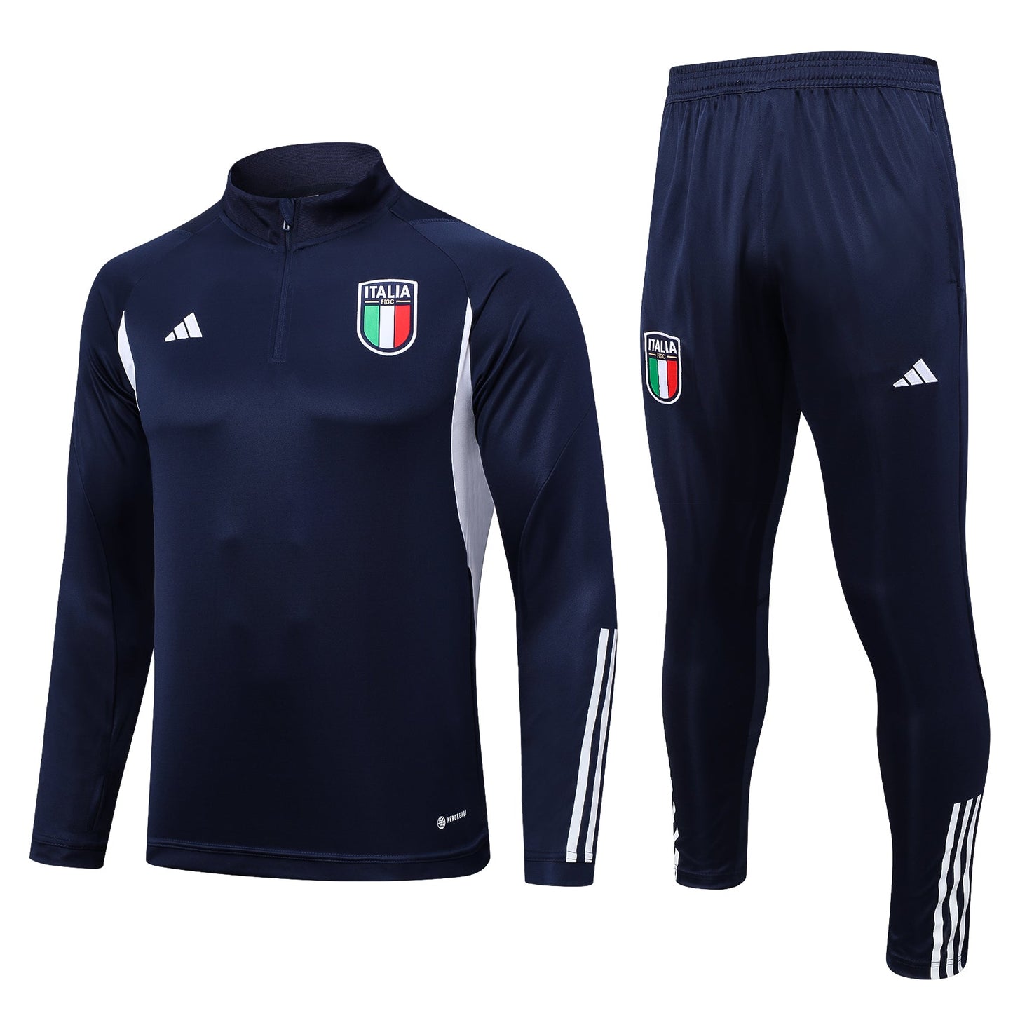 Italy 1/4 Zip Tracksuit Set Navy/White