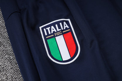 Italy 1/4 Zip Tracksuit Set White/Navy
