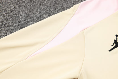 PSG 1/4 Zip Tracksuit Set Beige/Baby-Pink/Black